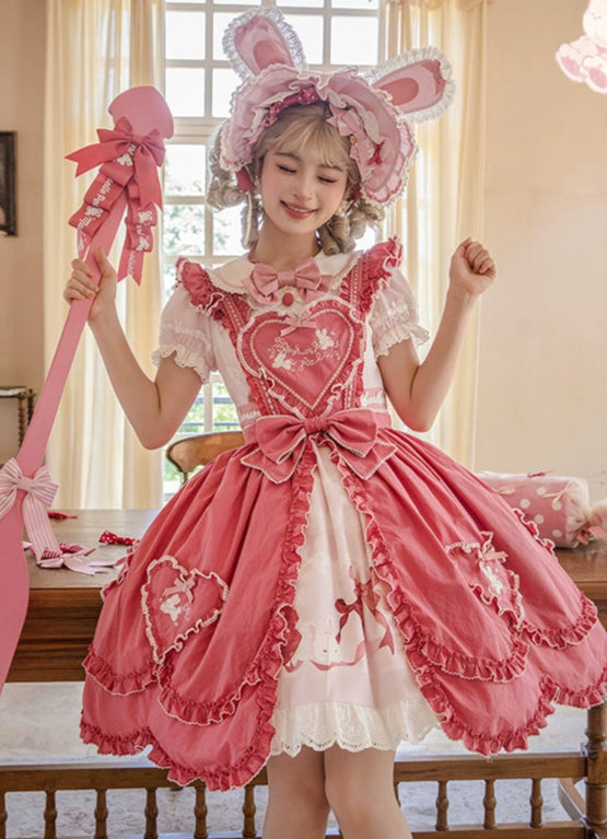 【受注予約6/11まで】Bow Rabbit プリントワンピース