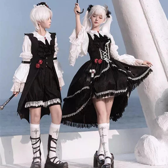 [Pre-orders available until 10/8] Rose of the Night Gothic Lolita Jumper Skirt