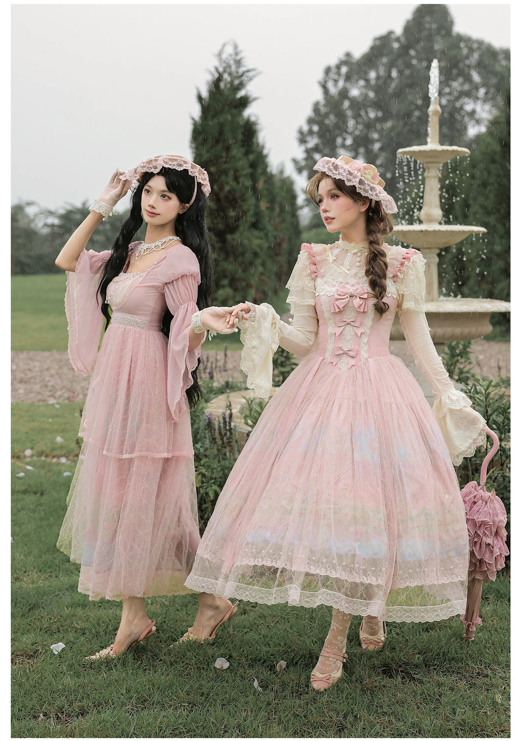Spring in Giverny 油絵プリントジャンパースカート