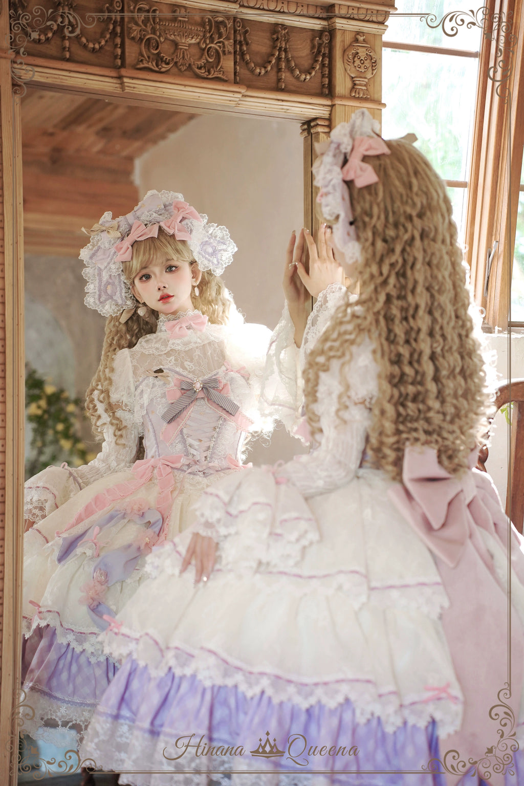 【再販・受注予約8/8まで】Dream Alice ラグジュアリーセットアップ／パープル／ショート丈