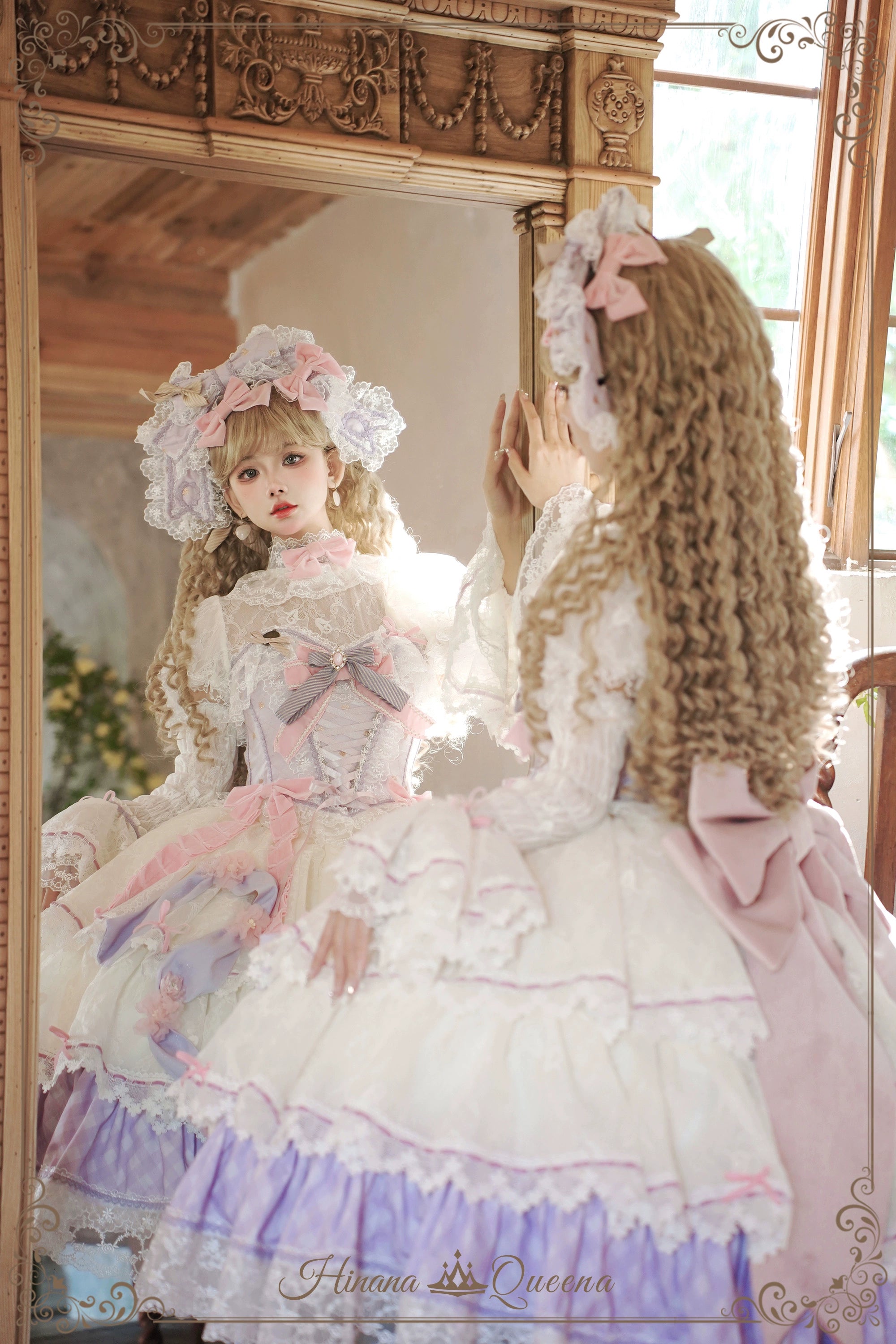 【再販・受注予約8/8まで】Dream Alice ラグジュアリーセットアップ／パープル／ショート丈