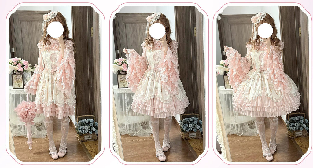 【受注予約8/5まで】Rabbit and Sakura レースのジャンパースカート