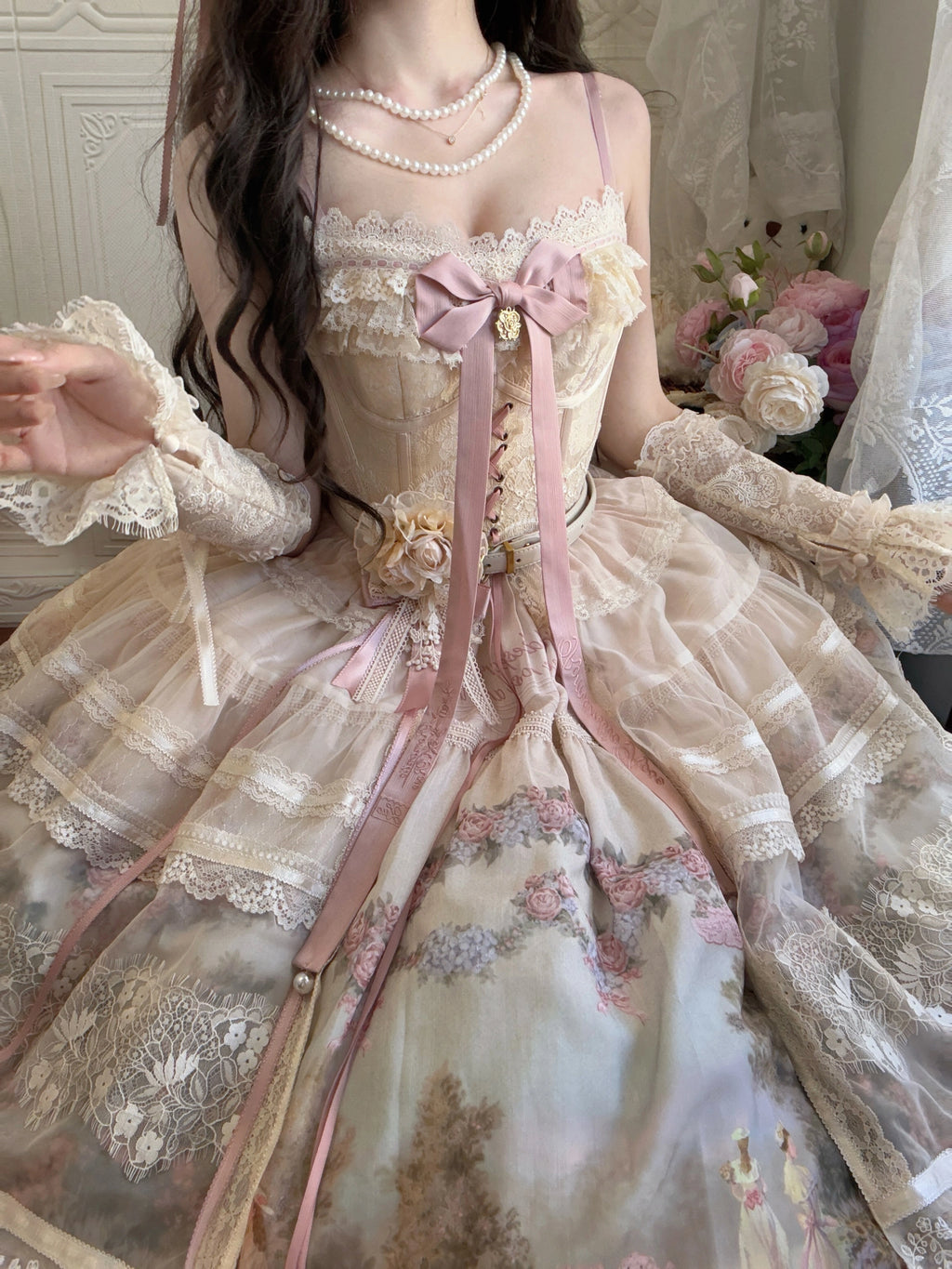 [Pre-orders available until 2/26] Romantic Rose Print Jumper Skirt