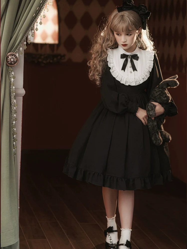 Cross Contract Sister style long sleeve dress with attached collar