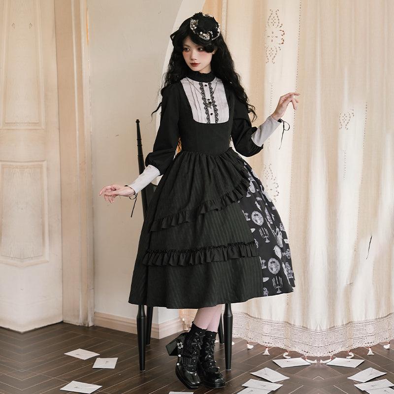 Striped Teapot アシンメトリージャンパースカートとトップス
