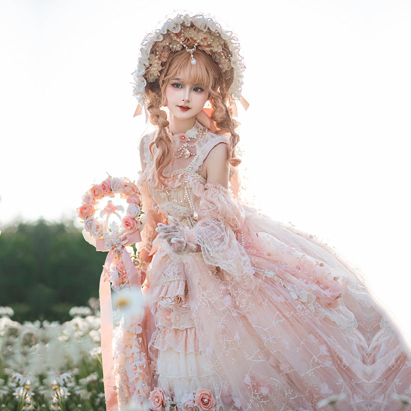Spring Praise お花とレースのプリンセスドレス・ピンク