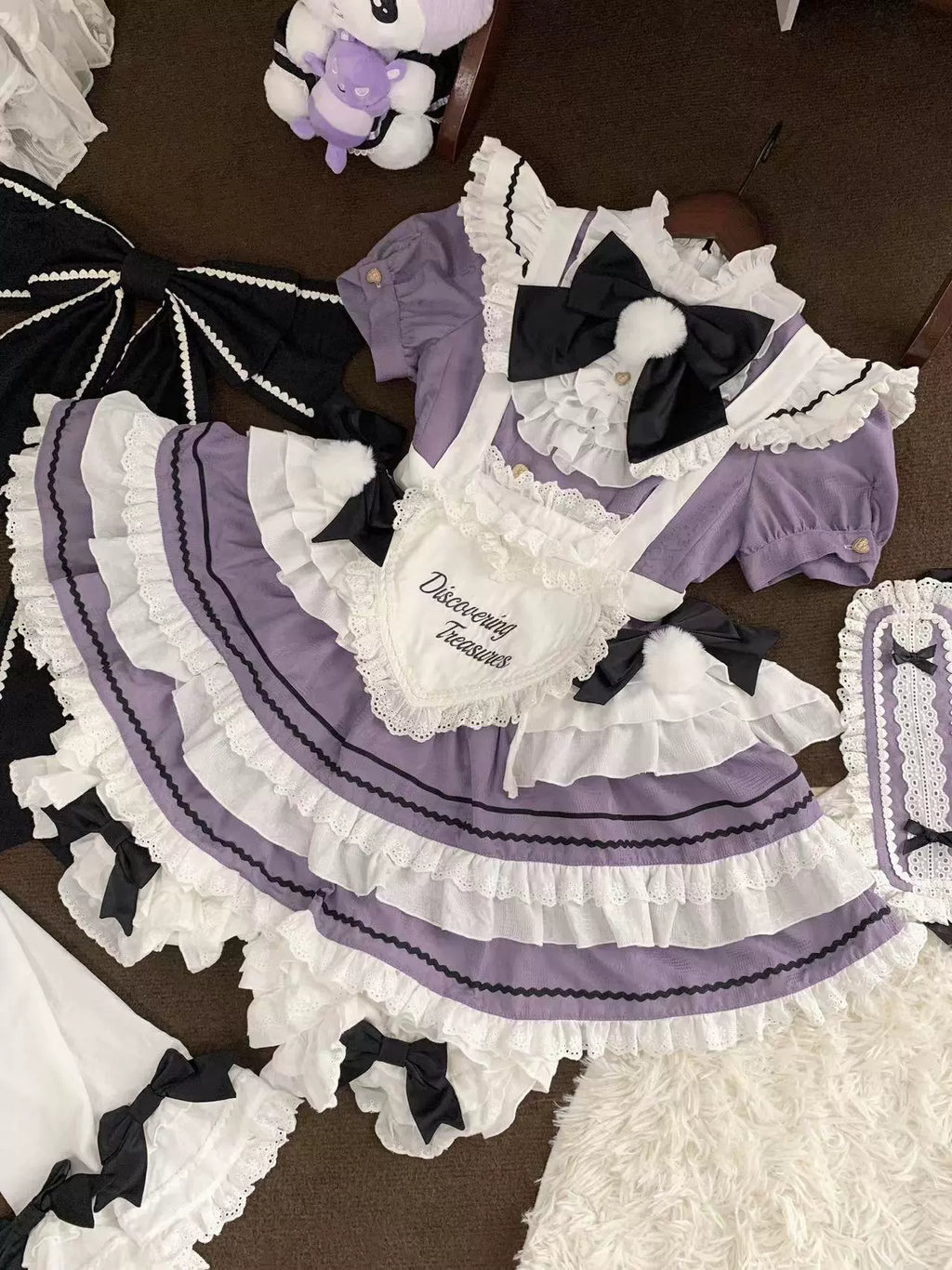 【再販・受注予約7/16まで】Fairydoll Maid ミニ丈半袖ワンピース エプロン・ドロワーズ付き