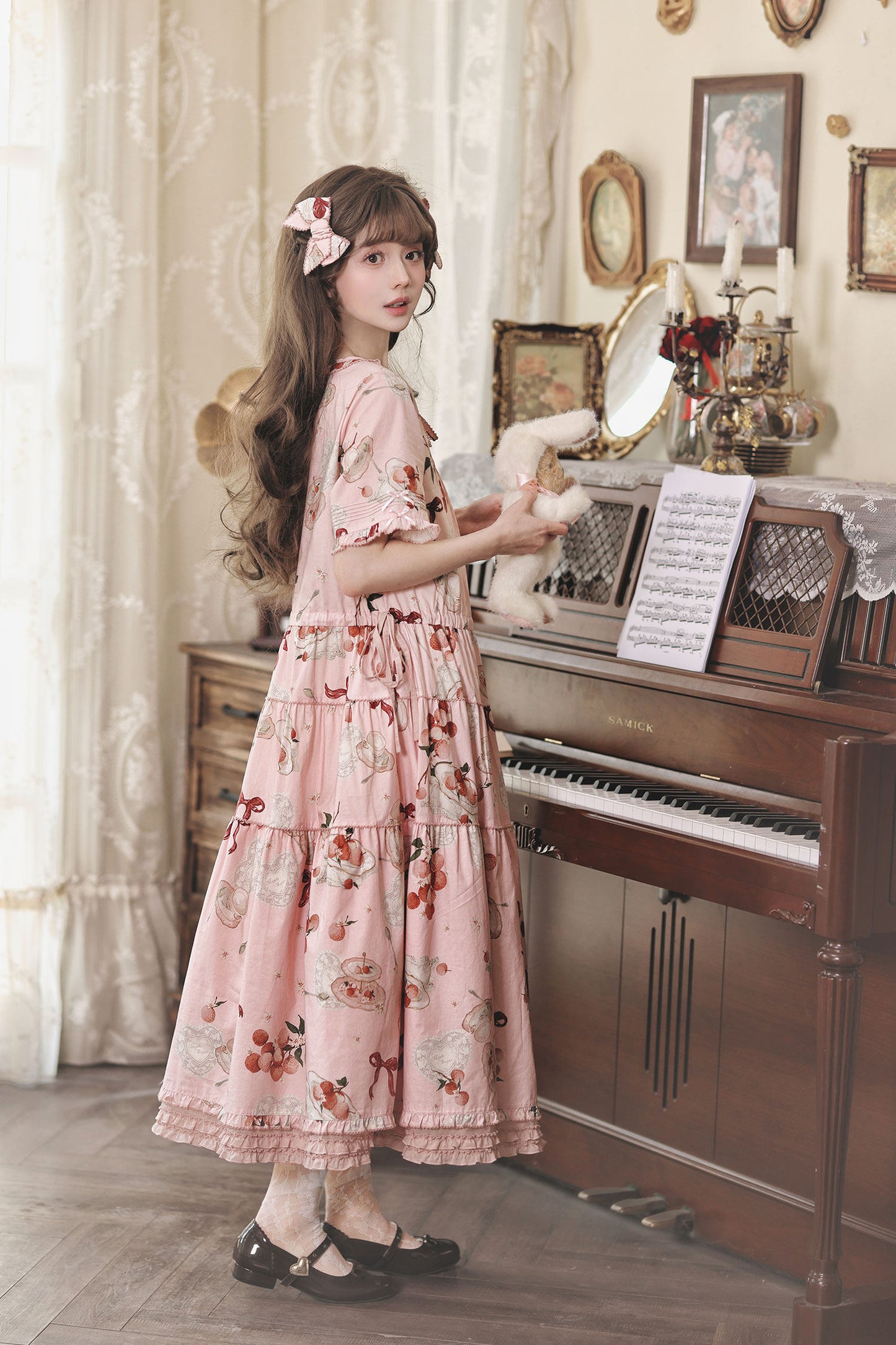 【受注予約1/22まで】Litchi Tea プリントワンピース