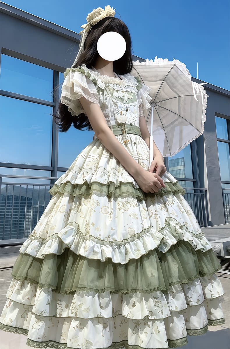 【受注予約9/13まで】Sweet Jasmine ティアードジャンパースカート
