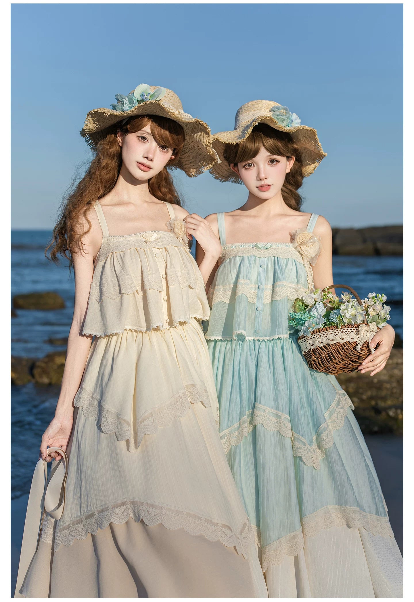 Bluebell Summer キャミソールトップスとロングスカートのセットアップ・帽子付き