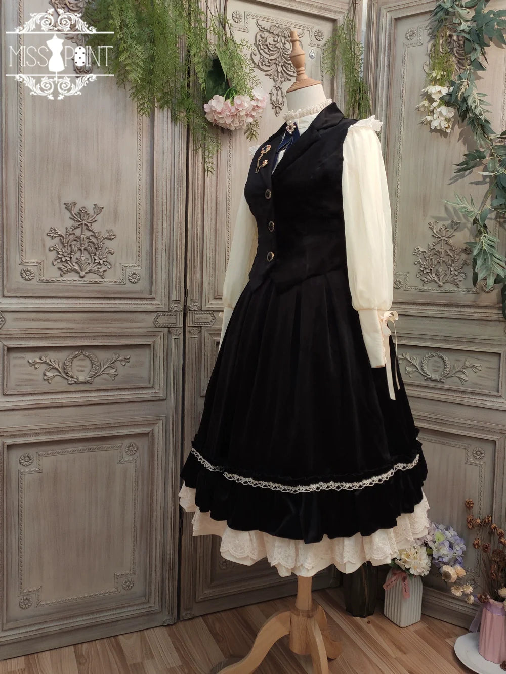 【予約販売】英国クラシカルロリィタ ベルベットハイウエストスカート