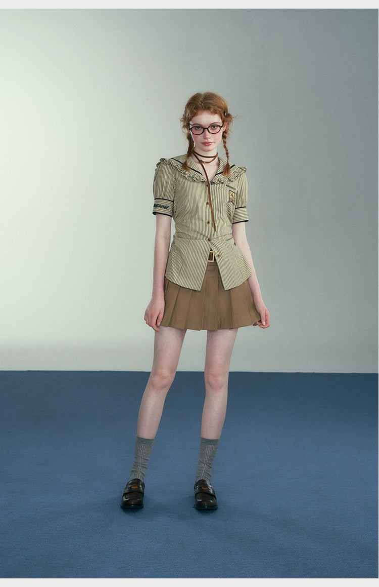 [Pre-order] Hogwarts School of Witchcraft and Wizardry Sailor Collar Striped Blouse