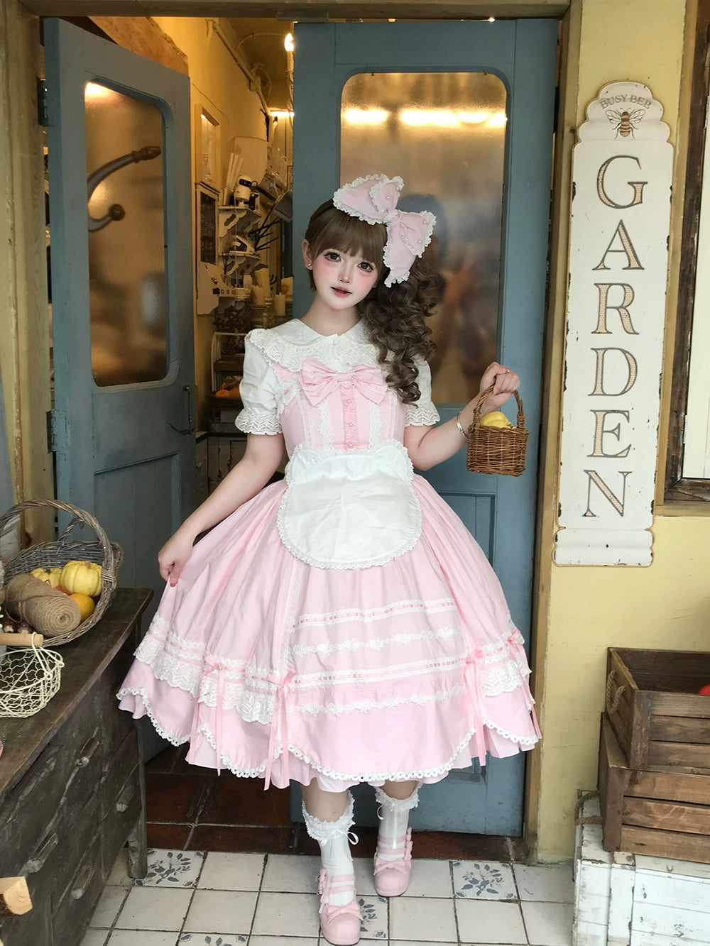 【予約販売】Antique Petal Rabbit リボンジャンパースカート