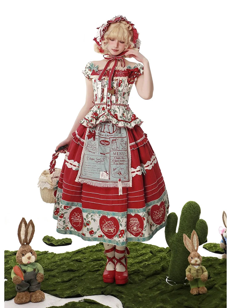 【販売期間終了】Apple Paradise トップス＆スカートのセット・ロング丈