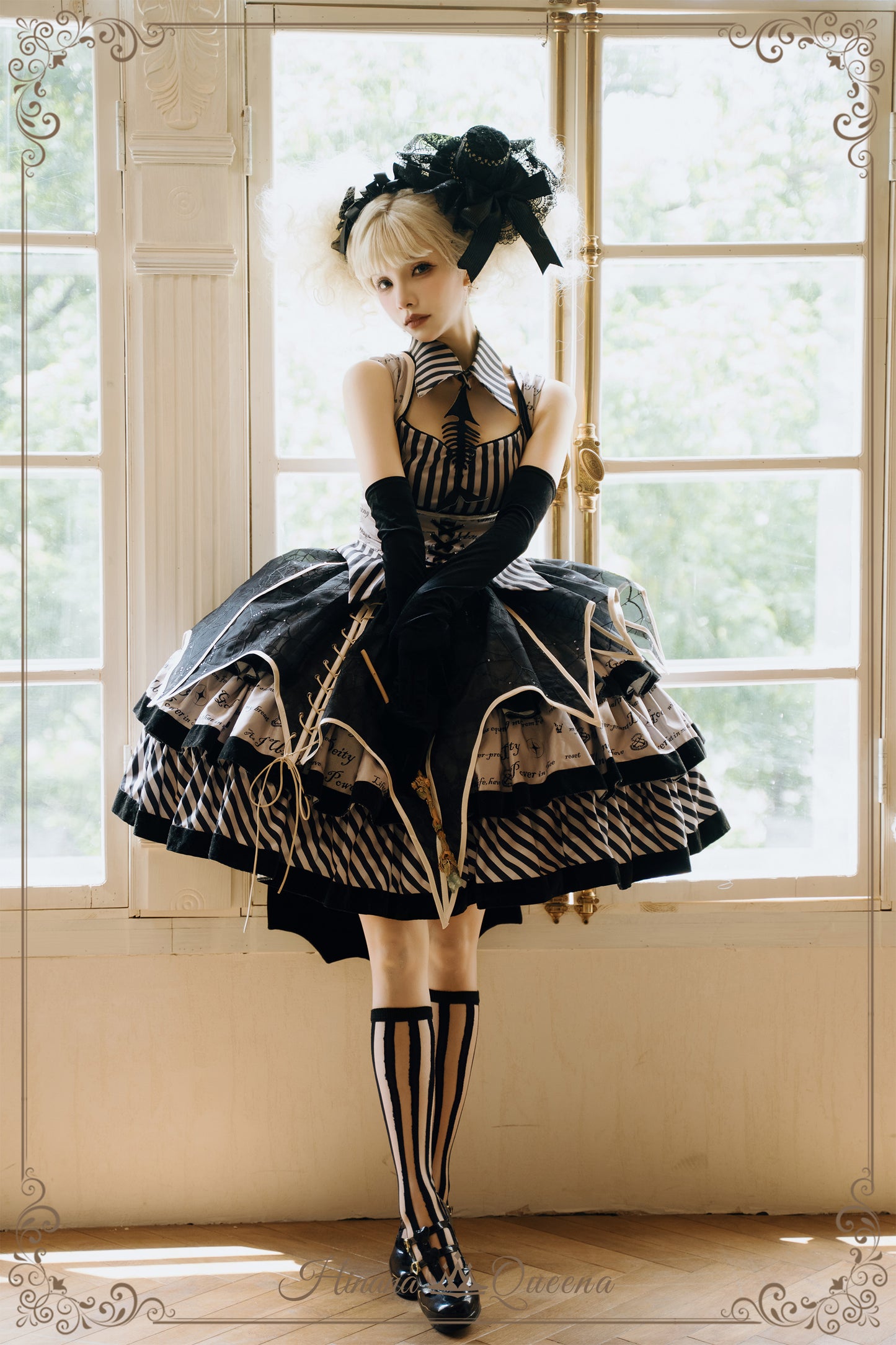 【受注予約11/12まで】暮夜 ストライプジャンパースカート