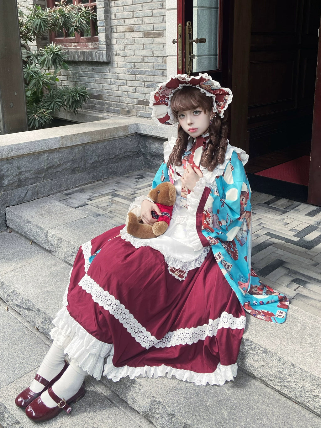 【受注予約7/29まで】Bear Bear World 袴風セットアップ