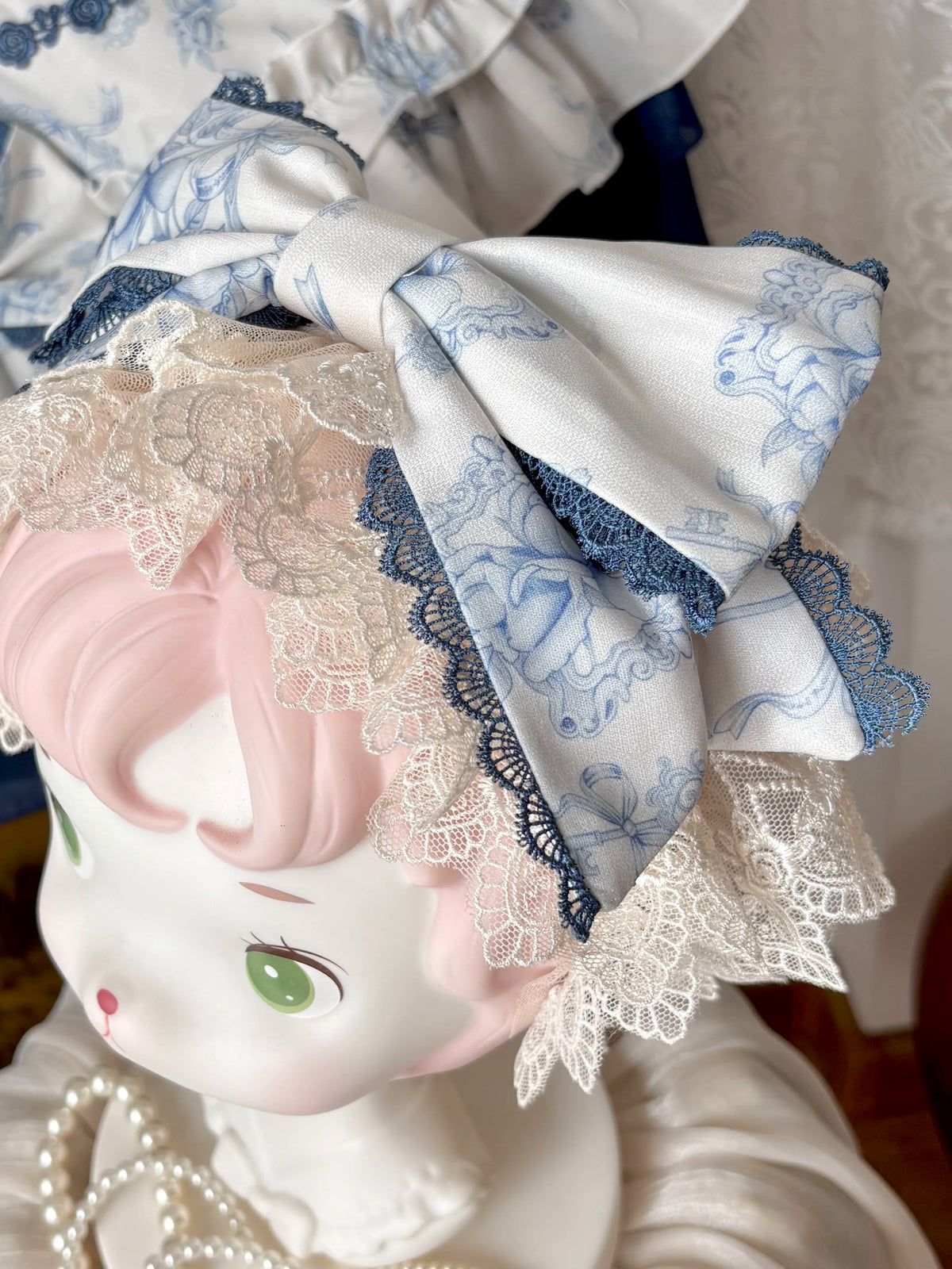 Blue Floral Rose ヘッドドレス・カチューシャ