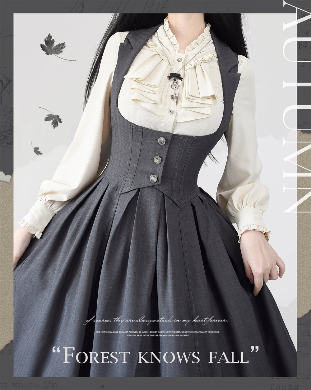 【予約販売】Forest Knows Fall クラシカルジャンパースカート・リボンカチューシャ付き