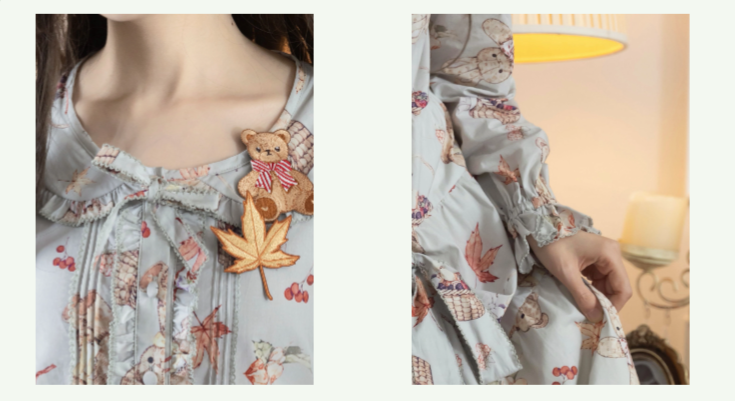 [Pre-orders available until 11/4] Autumn Rabbit Bear One-piece dress and jumper skirt simple version