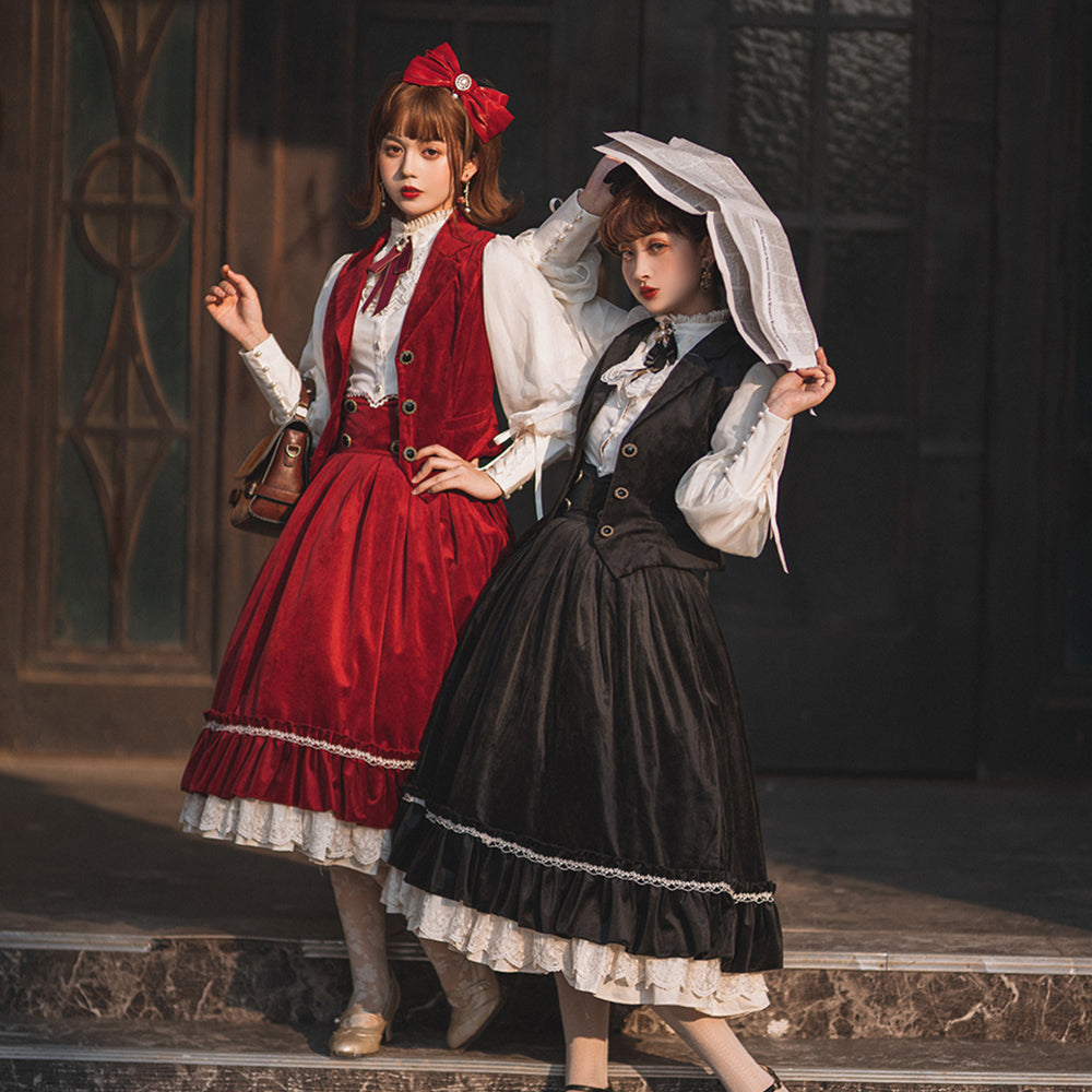 【予約販売】英国クラシカルロリィタ ベルベットハイウエストスカート