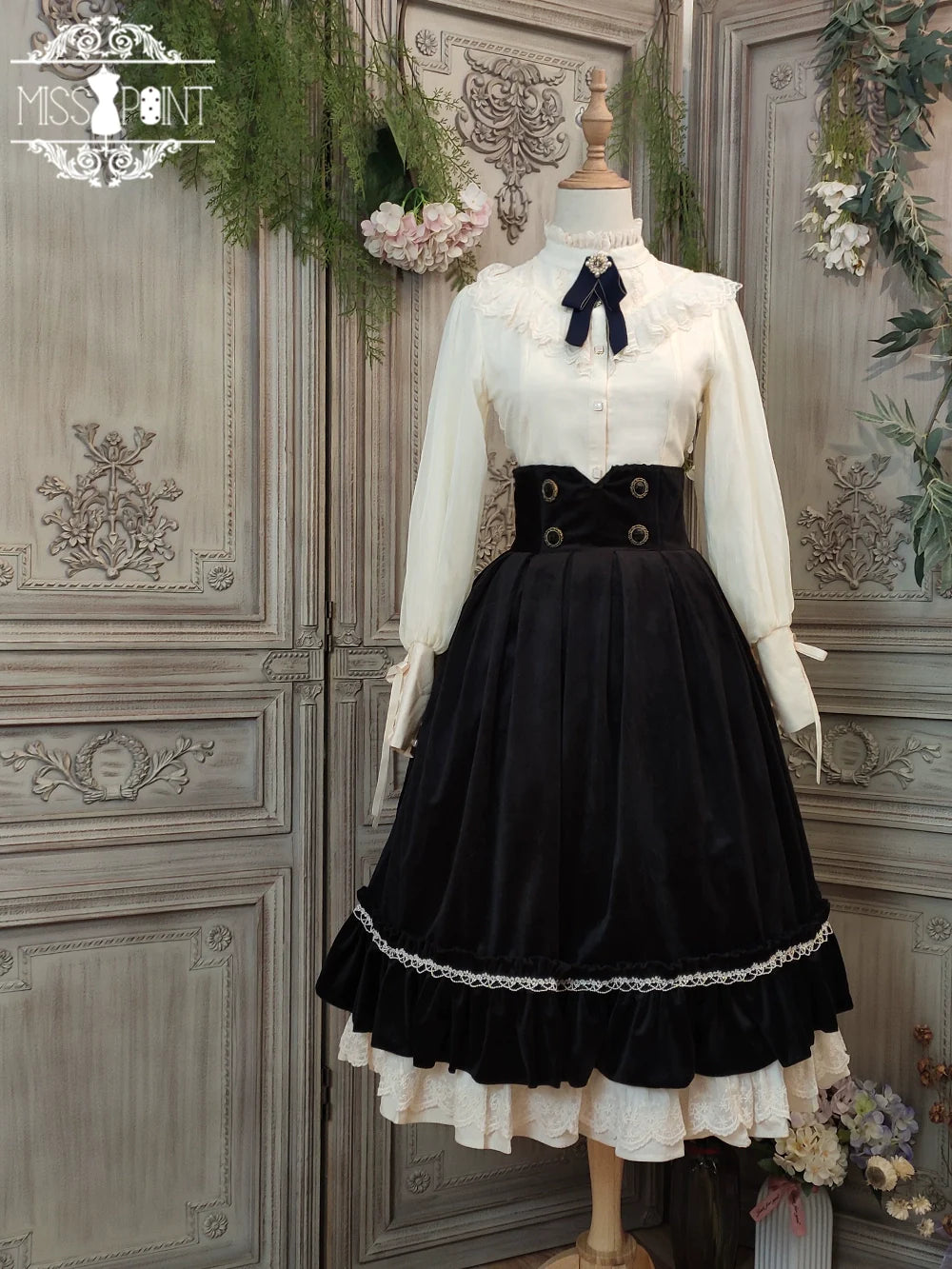 【予約販売】英国クラシカルロリィタ ベルベットハイウエストスカート