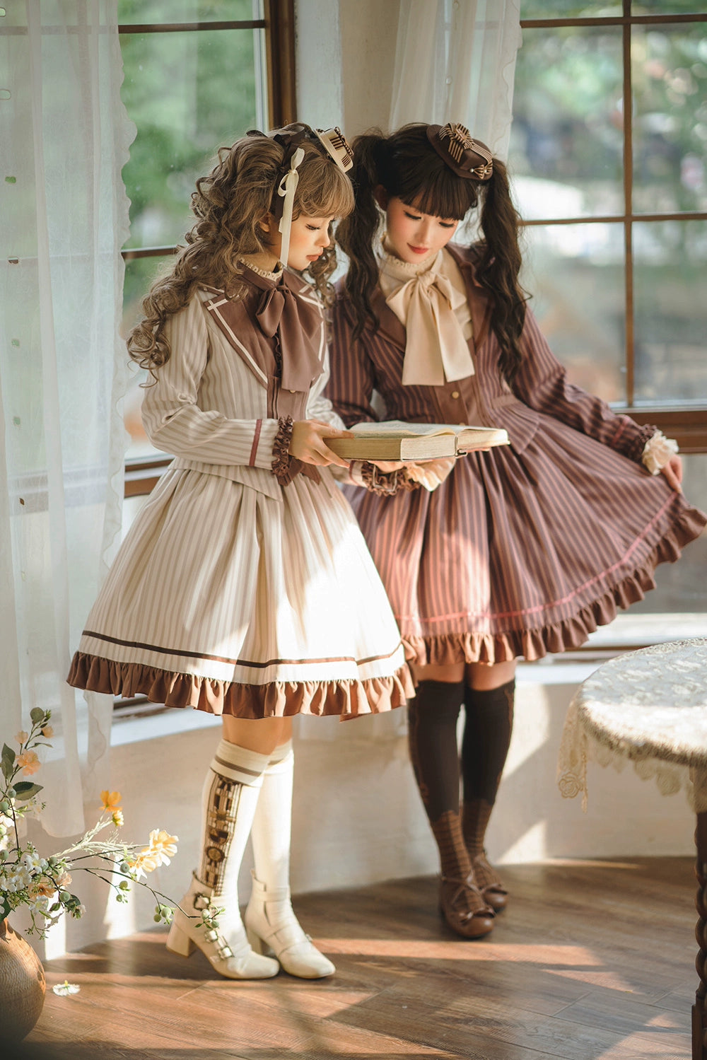予約販売】Classic Chocolat Stripe ストライプスカート・ショート丈 予約販売】Classic Chocolat Stripe ストライプスカート・ショート丈