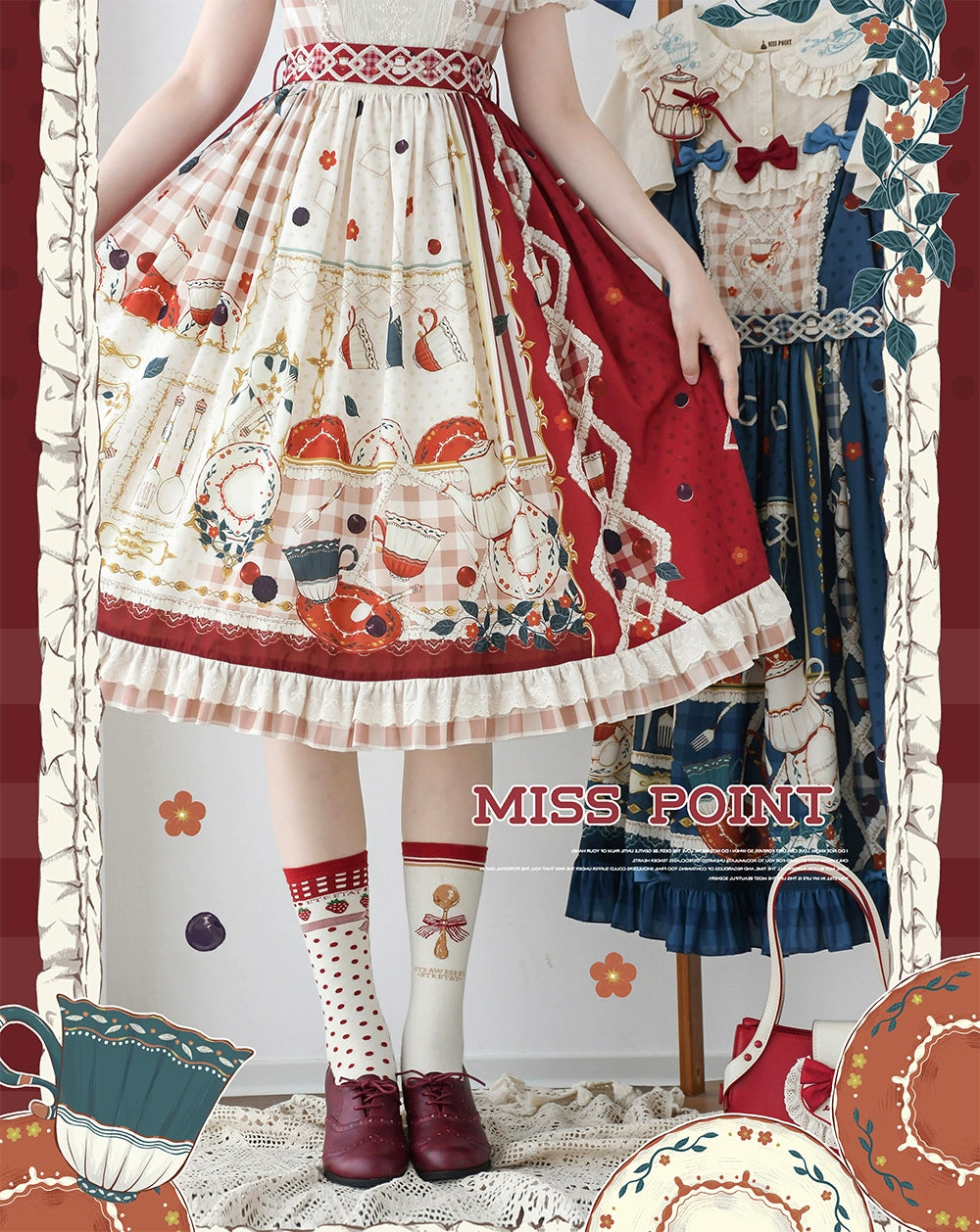 【予約販売】Picnic Tea Party スクエアネックワンピース