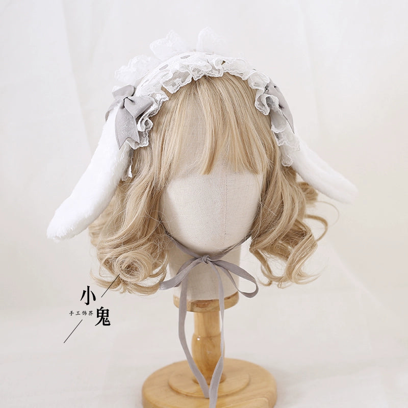 うさ耳クリップ付きヘッドドレス 全8色