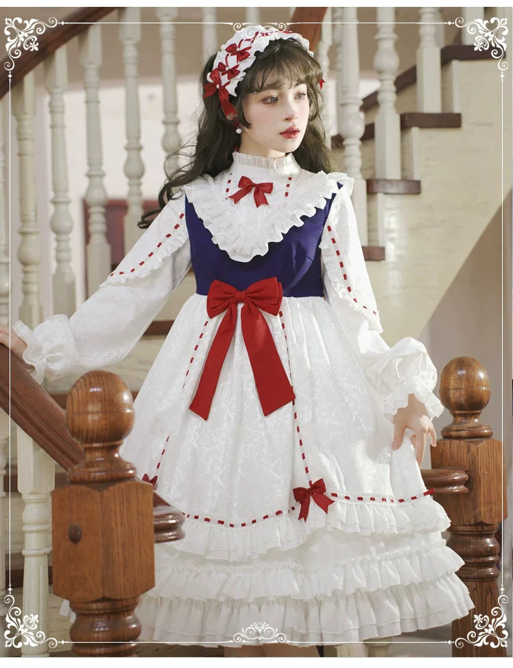 Snow White ３段フリルの半袖ワンピースと長袖ワンピース