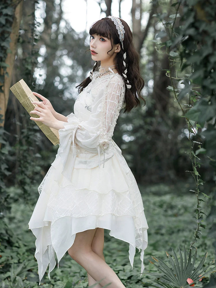 Elegant flower loli jumper skirt with bamboo design