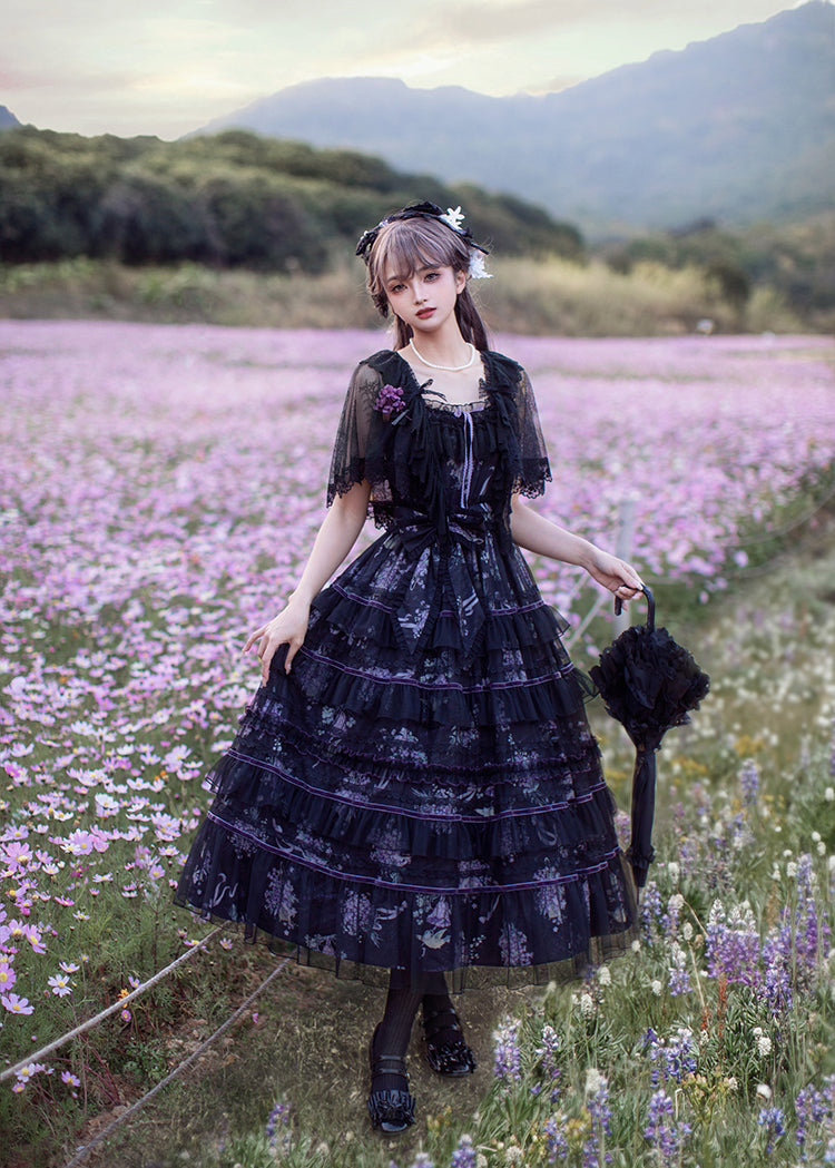【受注予約3/12まで】The Veil of the Flora ティアードジャンパースカート