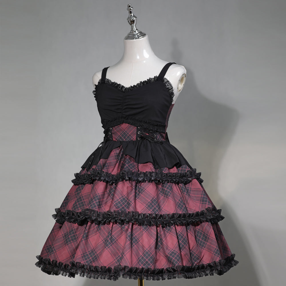 Margaret Girl チェックのジャンパースカートセット