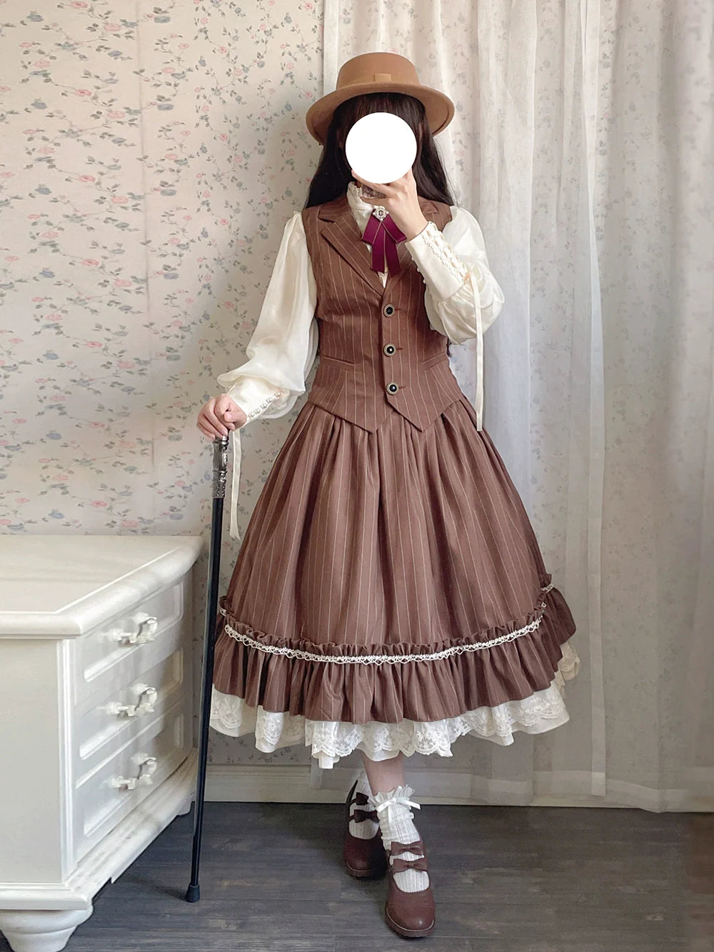 【予約販売】英国クラシカルロリィタ 縦縞ベスト