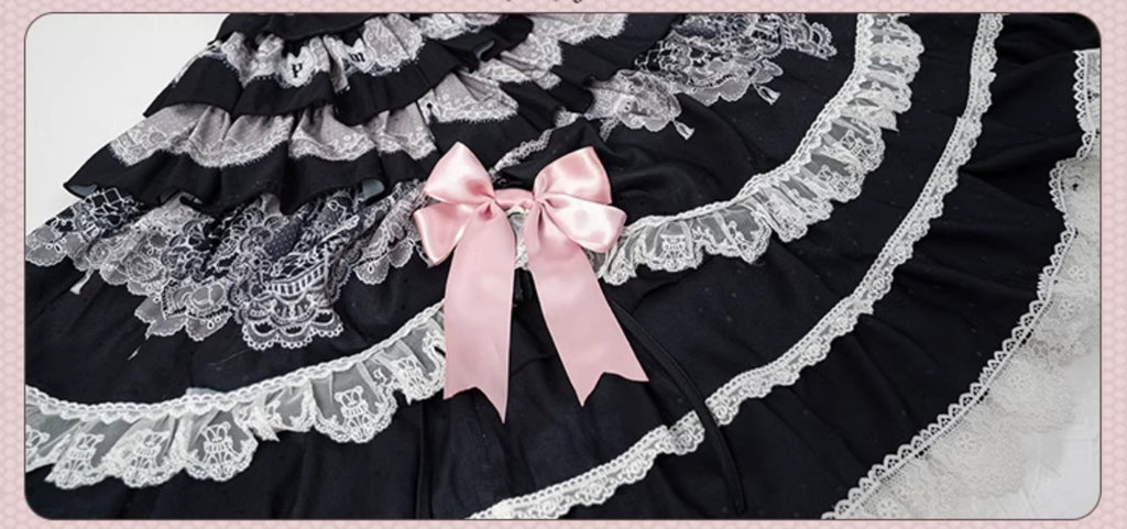 【再販・受注予約12/23まで】Lace Figure ティアードジャンパースカート