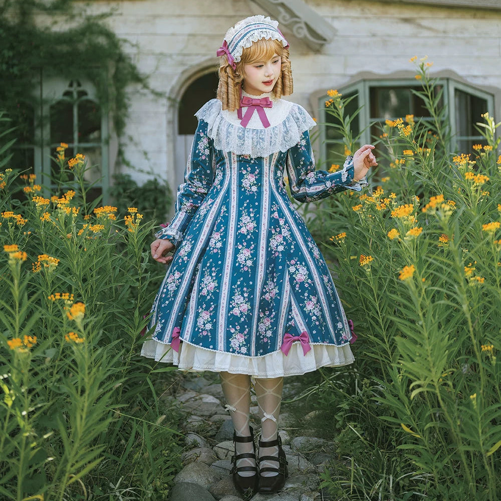 【受注予約10/20まで】Susan Garden クラシカル長袖ワンピース・ロング丈