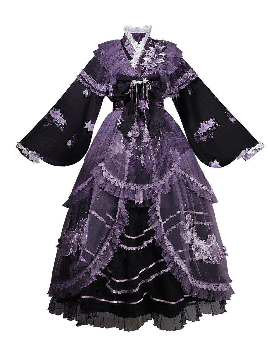 Purple Silk Lily 華ロリドレスセット