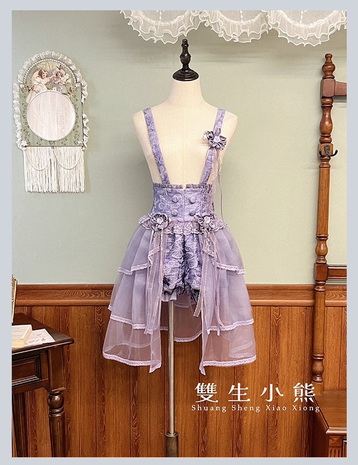 【受注予約4/28まで】Camellia Dream ヴェール付サスペンダーショートパンツ
