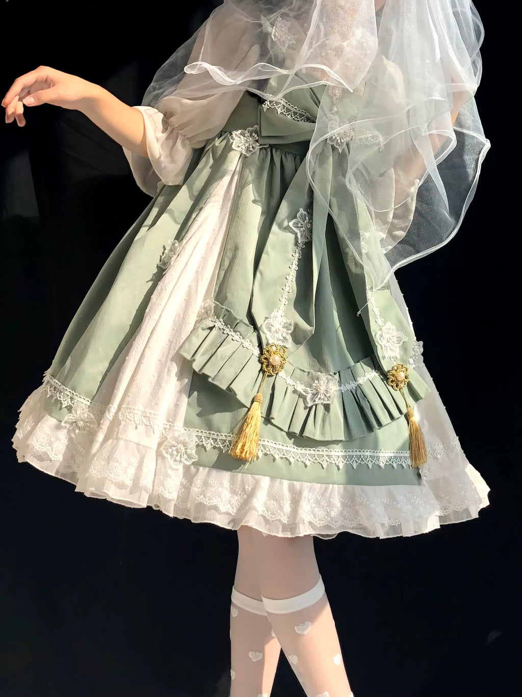 ビッグリボンの華ロリジャンパースカートセット