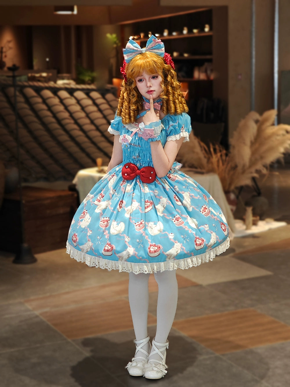【 予約販売】Sweet Cherry Cat ワンピース