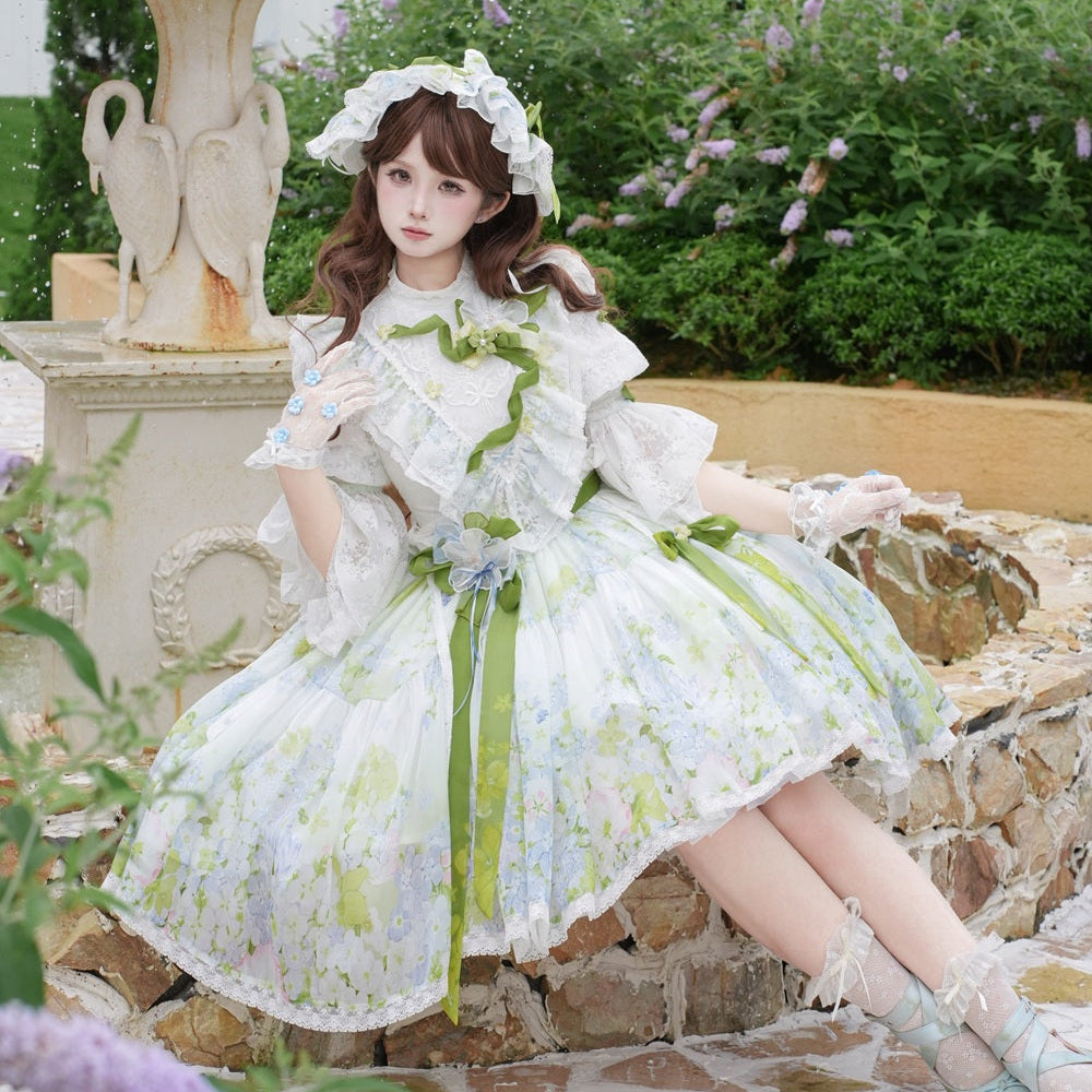 【受注予約6/17まで】風に揺れる紫陽花 ワンピース