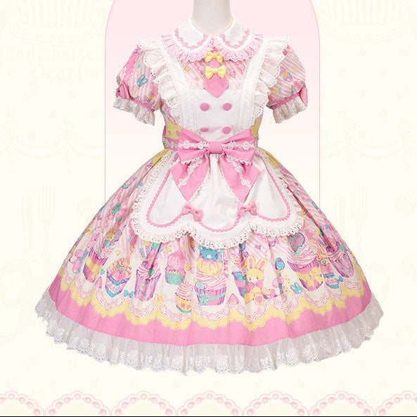 【受注予約1/26まで】Sweet Cup Cake プリントワンピース