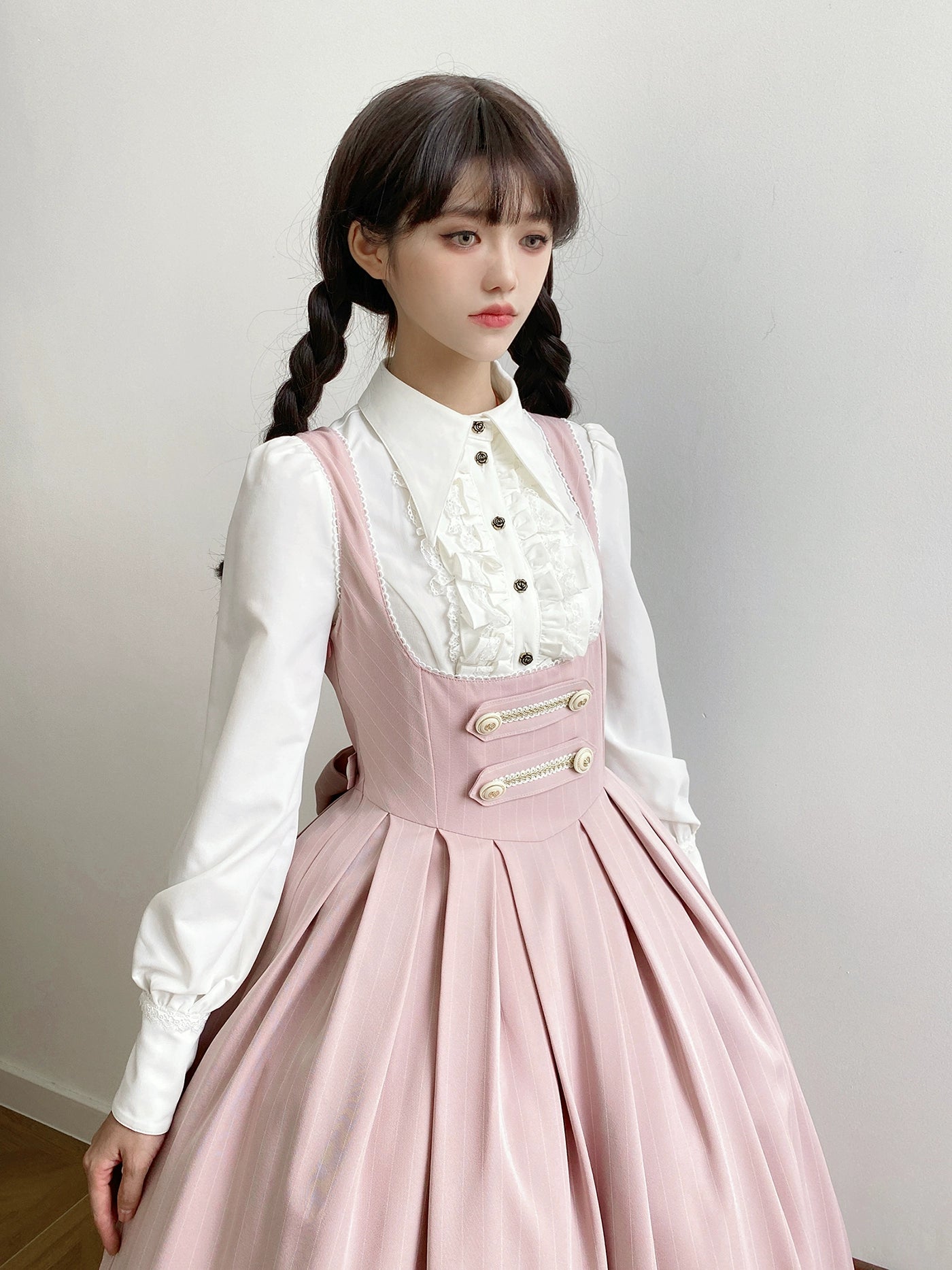 [Pre-orders available until 9/29] Bright Moon Corset Jumper Skirt Stripe [Pink]