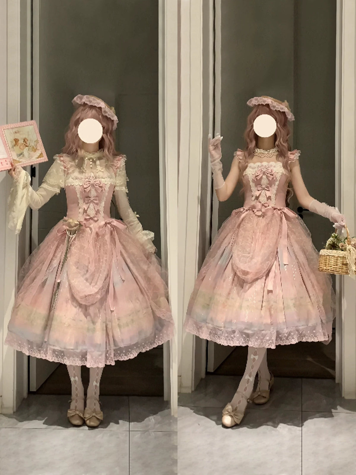 Spring in Giverny 油絵プリントジャンパースカート