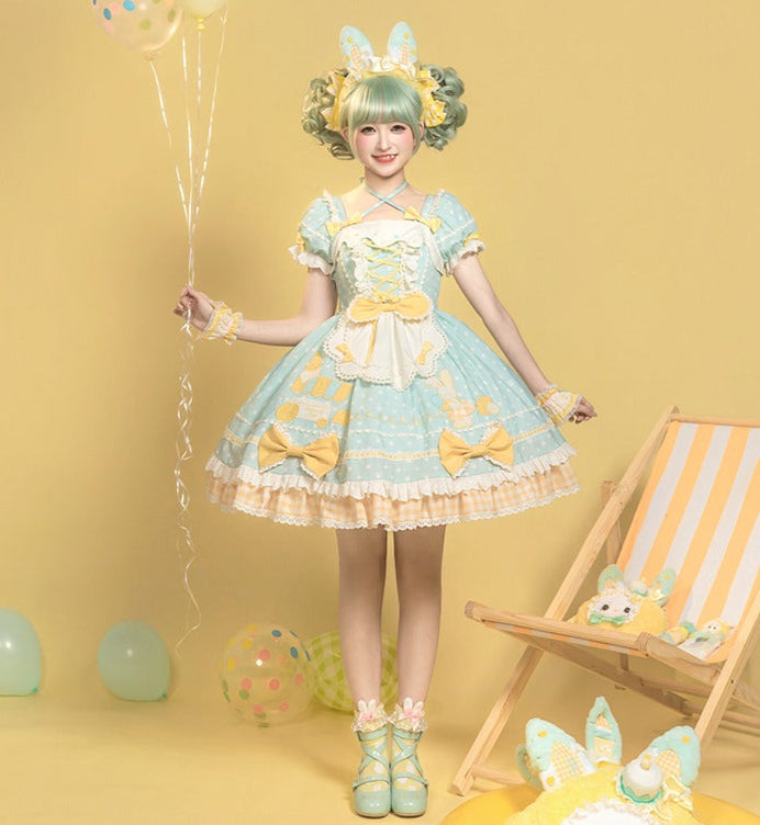 【受注予約9/8まで】Summer Ice Cool リボンの水玉ワンピース