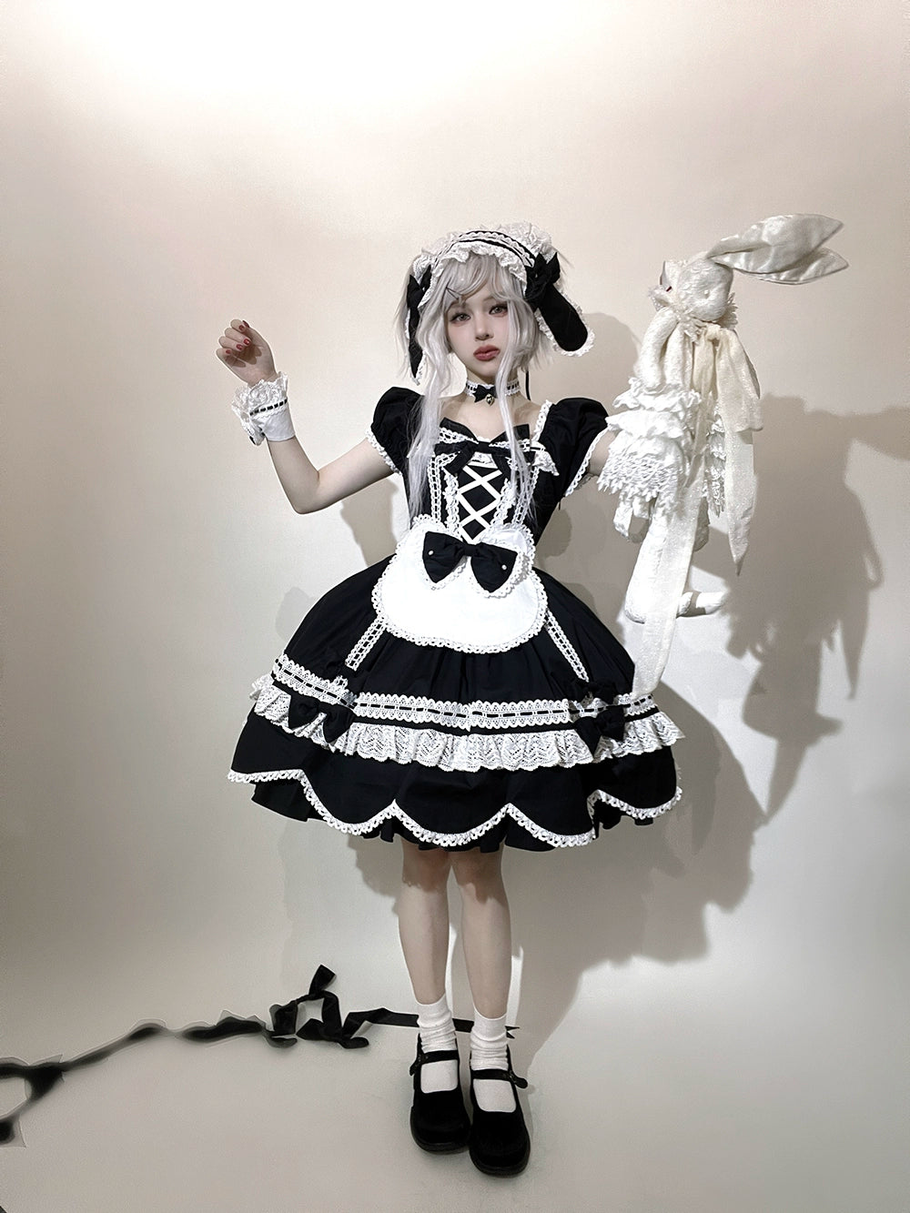 【予約販売】Antique Petal Rabbit リボンワンピース
