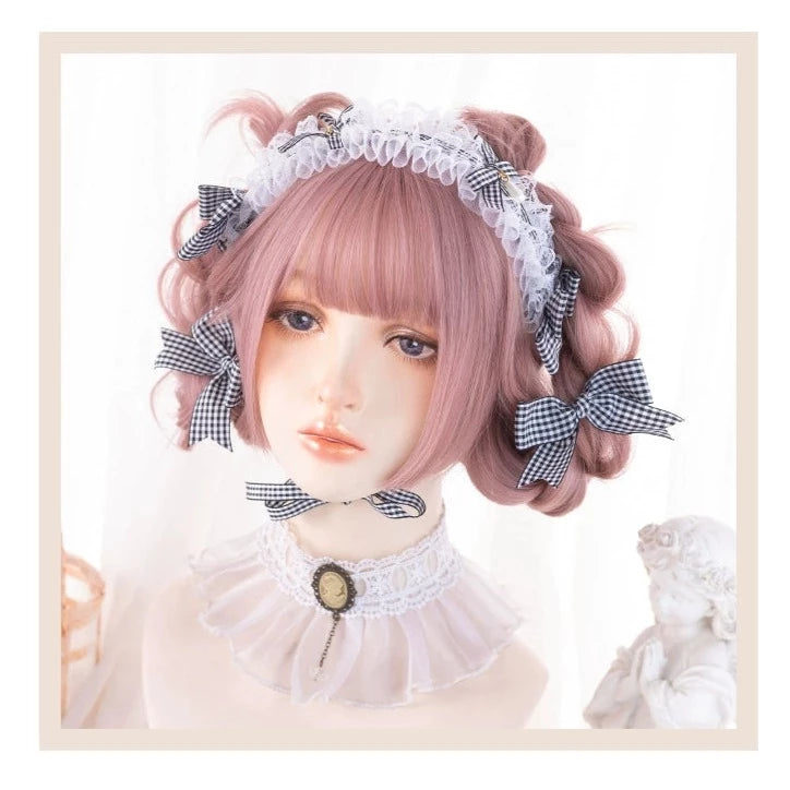 ロリィタウィッグ パープルピンク 姫カット ゆるふわカールロング