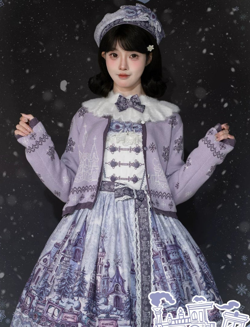 【受注予約9/28まで】雪国の境界 プリントジャンパースカート