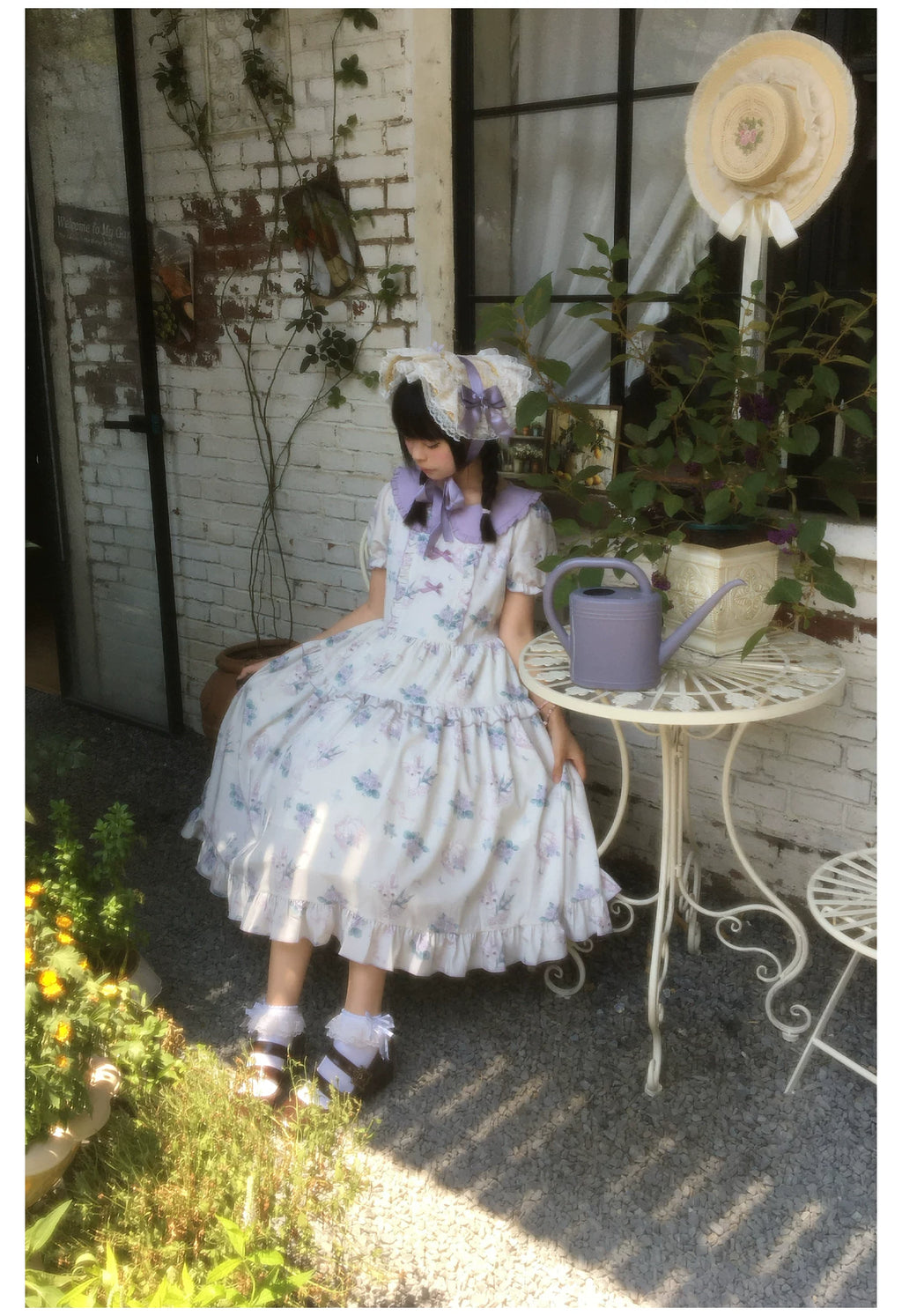 晴風花夏 カントリー風プリントワンピース
