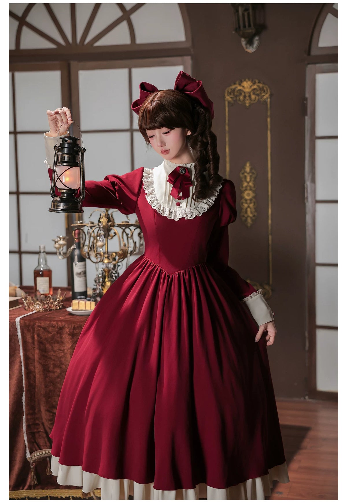 Rita メイド風クラシカルエプロン・カチューシャ付きワンピース