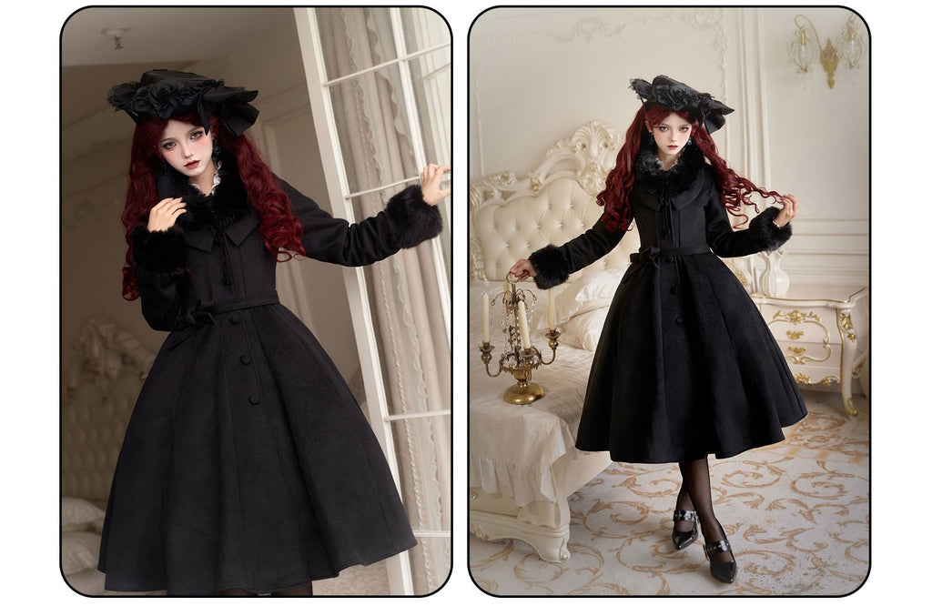 [Pre-orders available until November 12th] Yoiyami Rose Elegant Gothic Coat - Long Length